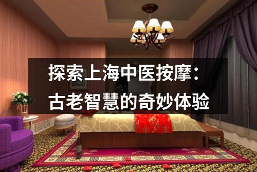 探索上海中医按摩：古老智慧的奇妙体验