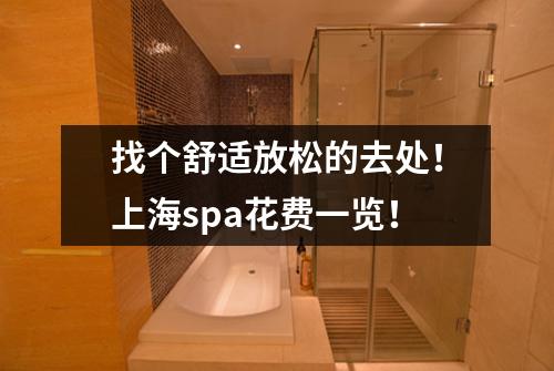 找个舒适放松的去处！上海spa花费一览！