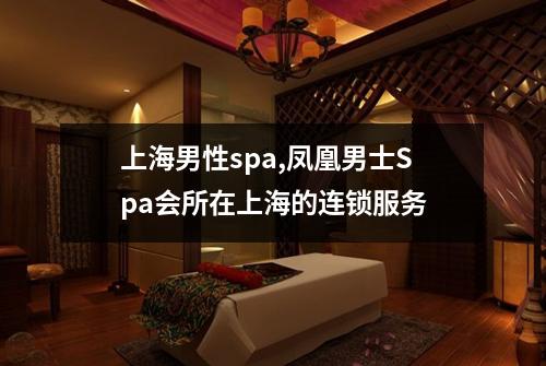 上海男性spa,凤凰男士Spa会所在上海的连锁服务