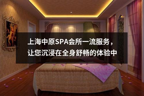 上海中原SPA会所一流服务，让您沉浸在全身舒畅的体验中