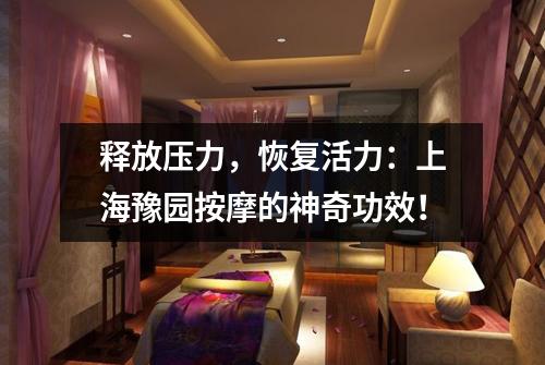 释放压力，恢复活力：上海豫园按摩的神奇功效！