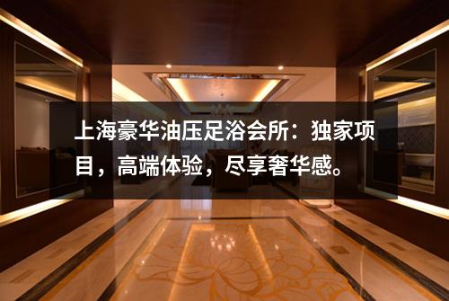 上海豪华油压足浴会所：独家项目，高端体验，尽享奢华感。