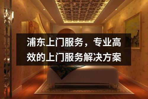 浦东上门服务，专业高效的上门服务解决方案