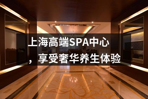 上海高端SPA中心，享受奢华养生体验