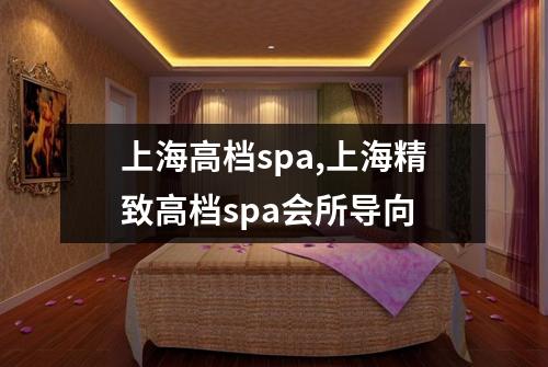上海高档spa,上海精致高档spa会所导向