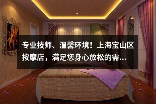 专业技师、温馨环境！上海宝山区按摩店，满足您身心放松的需求！