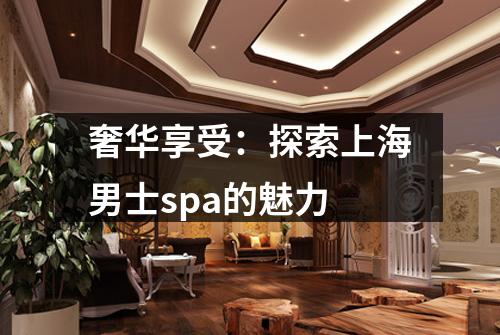 奢华享受：探索上海男士spa的魅力