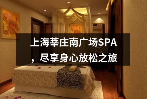 上海莘庄南广场SPA，尽享身心放松之旅