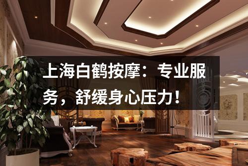 上海白鹤按摩：专业服务，舒缓身心压力！