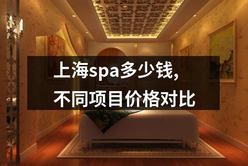 上海spa多少钱,不同项目价格对比