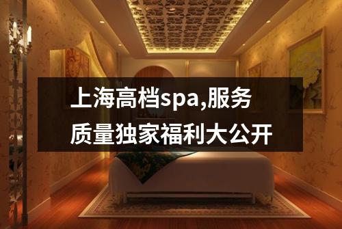 上海高档spa,服务质量独家福利大公开