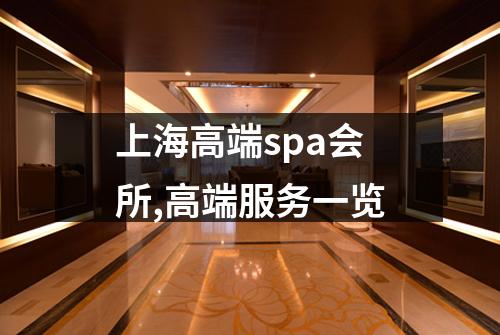 上海高端spa会所,高端服务一览