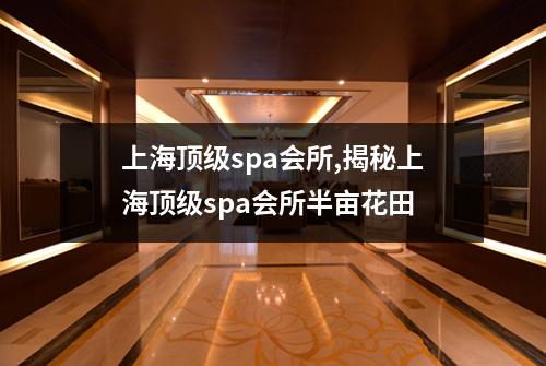 上海顶级spa会所,揭秘上海顶级spa会所半亩花田
