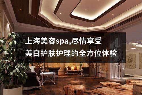 上海美容spa,尽情享受美白护肤护理的全方位体验