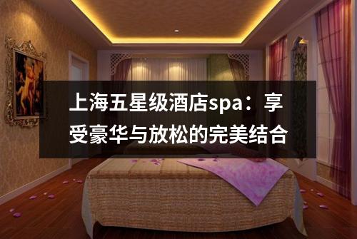 上海五星级酒店spa：享受豪华与放松的完美结合
