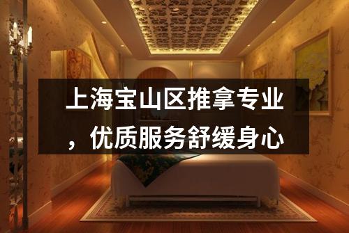 上海宝山区推拿专业，优质服务舒缓身心