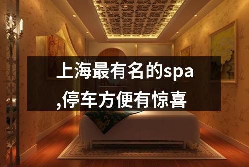 上海最有名的spa,停车方便有惊喜