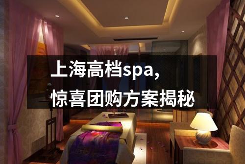 上海高档spa,惊喜团购方案揭秘
