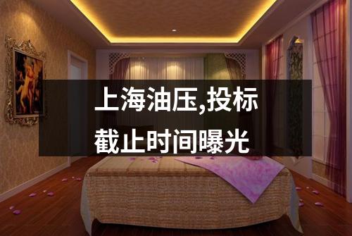 上海油压,投标截止时间曝光