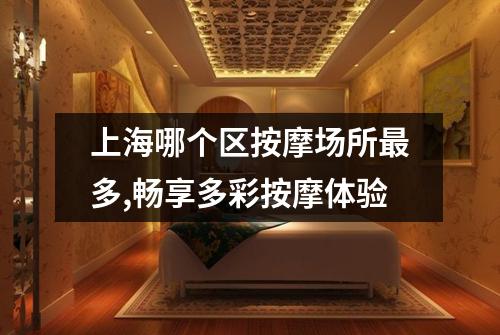 上海哪个区按摩场所最多,畅享多彩按摩体验