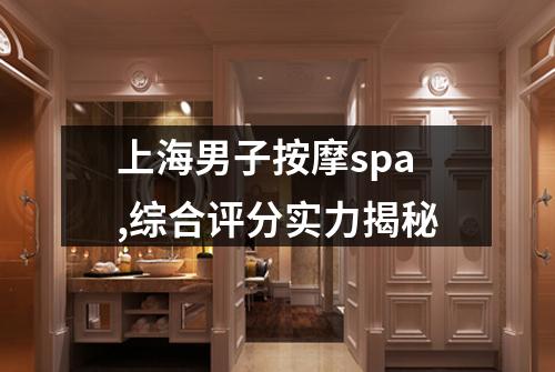 上海男子按摩spa,综合评分实力揭秘