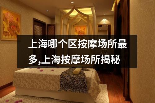 上海哪个区按摩场所最多,上海按摩场所揭秘
