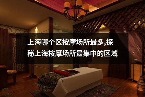上海哪个区按摩场所最多,探秘上海按摩场所最集中的区域