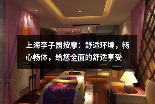 上海李子园按摩：舒适环境，畅心畅体，给您全面的舒适享受
