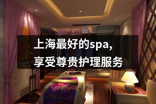 上海最好的spa,享受尊贵护理服务
