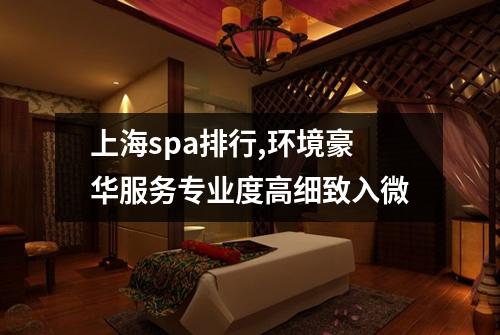 上海spa排行,环境豪华服务专业度高细致入微