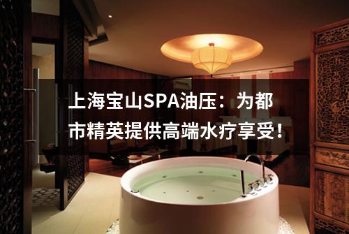 上海宝山SPA油压：为都市精英提供高端水疗享受！