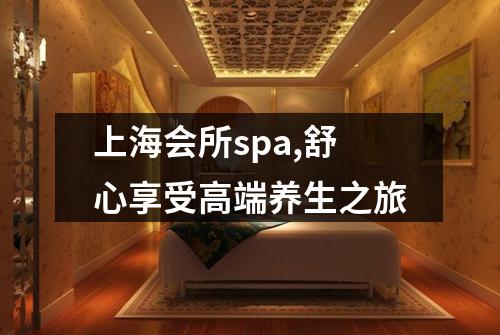 上海会所spa,舒心享受高端养生之旅