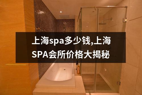 上海spa多少钱,上海SPA会所价格大揭秘