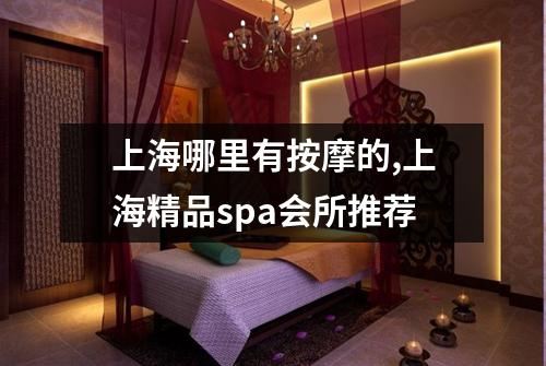 上海哪里有按摩的,上海精品spa会所推荐