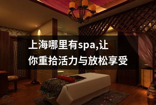 上海哪里有spa,让你重拾活力与放松享受