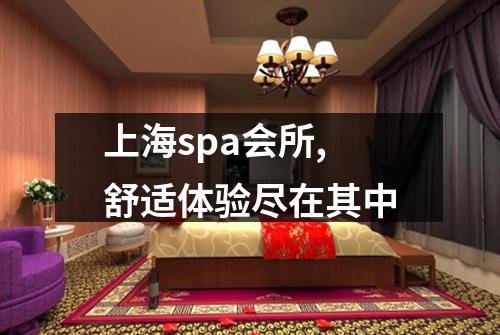 上海spa会所,舒适体验尽在其中