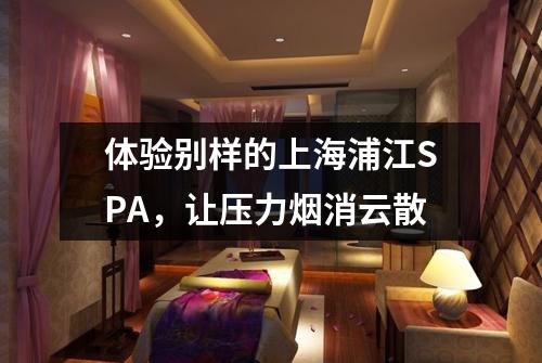 体验别样的上海浦江SPA，让压力烟消云散