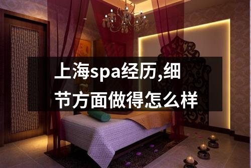 上海spa经历,细节方面做得怎么样