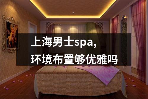 上海男士spa,环境布置够优雅吗