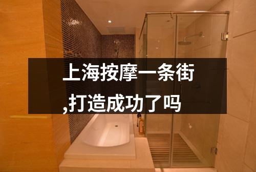 上海按摩一条街,打造成功了吗