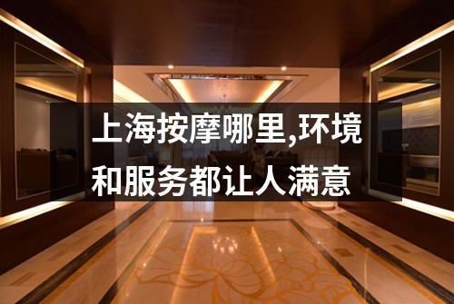 上海按摩哪里,环境和服务都让人满意