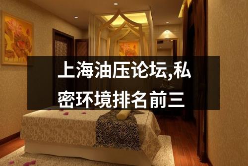上海油压论坛,私密环境排名前三