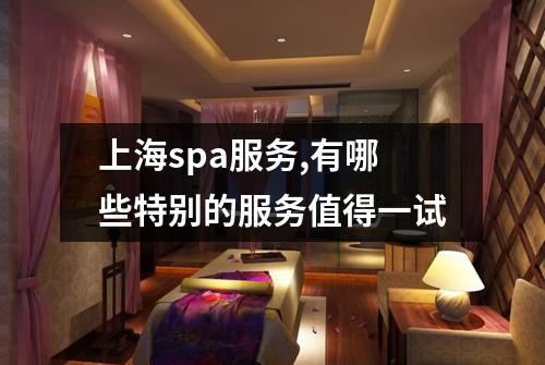 上海spa服务,有哪些特别的服务值得一试
