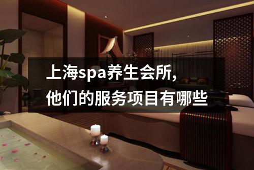 上海spa养生会所,他们的服务项目有哪些