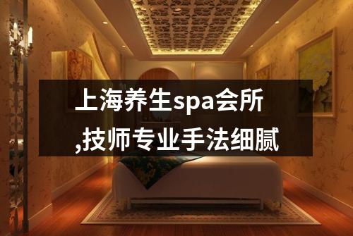 上海养生spa会所,技师专业手法细腻