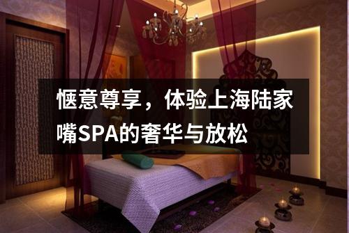 惬意尊享，体验上海陆家嘴SPA的奢华与放松