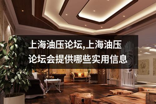 上海油压论坛,上海油压论坛会提供哪些实用信息