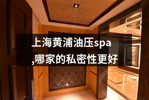 上海黄浦油压spa,哪家的私密性更好