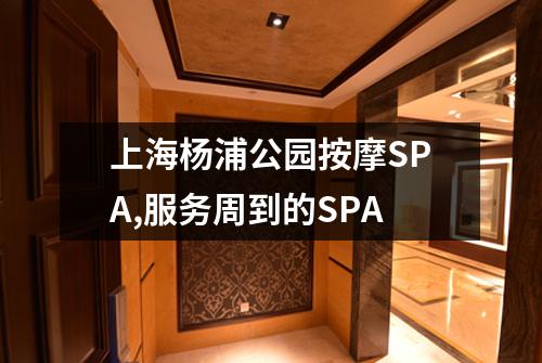 上海杨浦公园按摩SPA,服务周到的SPA