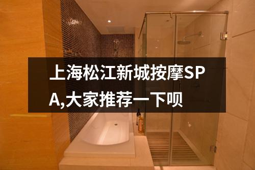 上海松江新城按摩SPA,大家推荐一下呗